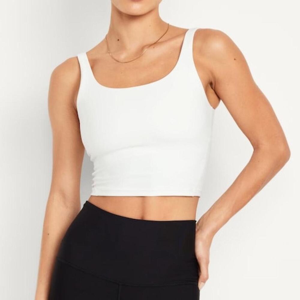 White Scoop Neck Workout Tank Top